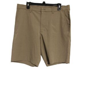PGA‎ Tour Golf Shorts Mens Tan Flat Front Performance size 38 See Description